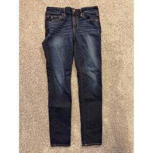 American Eagle Outfitters Jeans Womens 4 Regular Blue Super Stretch Skinny Dark